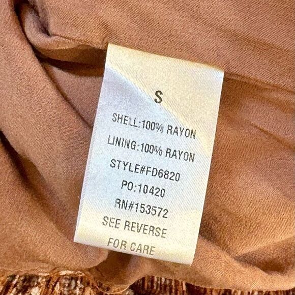 Böhme Womens Brown Floral Off The Shoulder Pullover Boho Fit & Flare Dress S - Picture 5 of 9